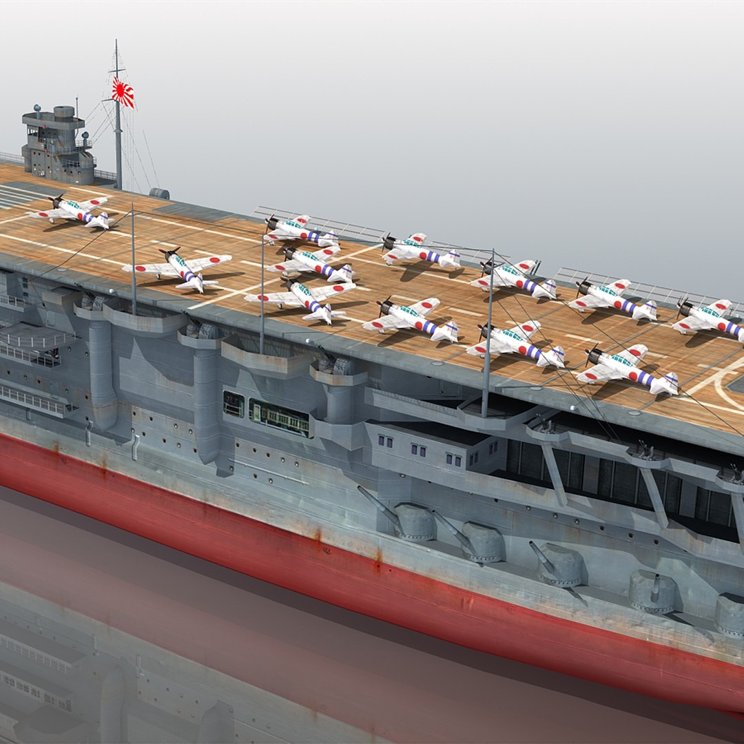 japanese aircraft carrier kaga 3d max