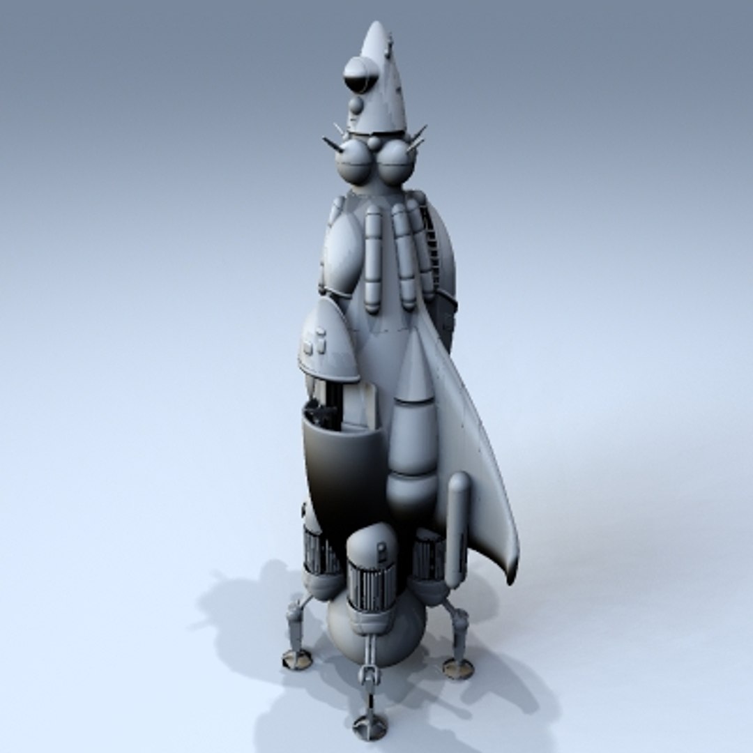 3d Retro Styled Rocketship