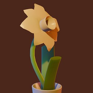 3D potted daffodil