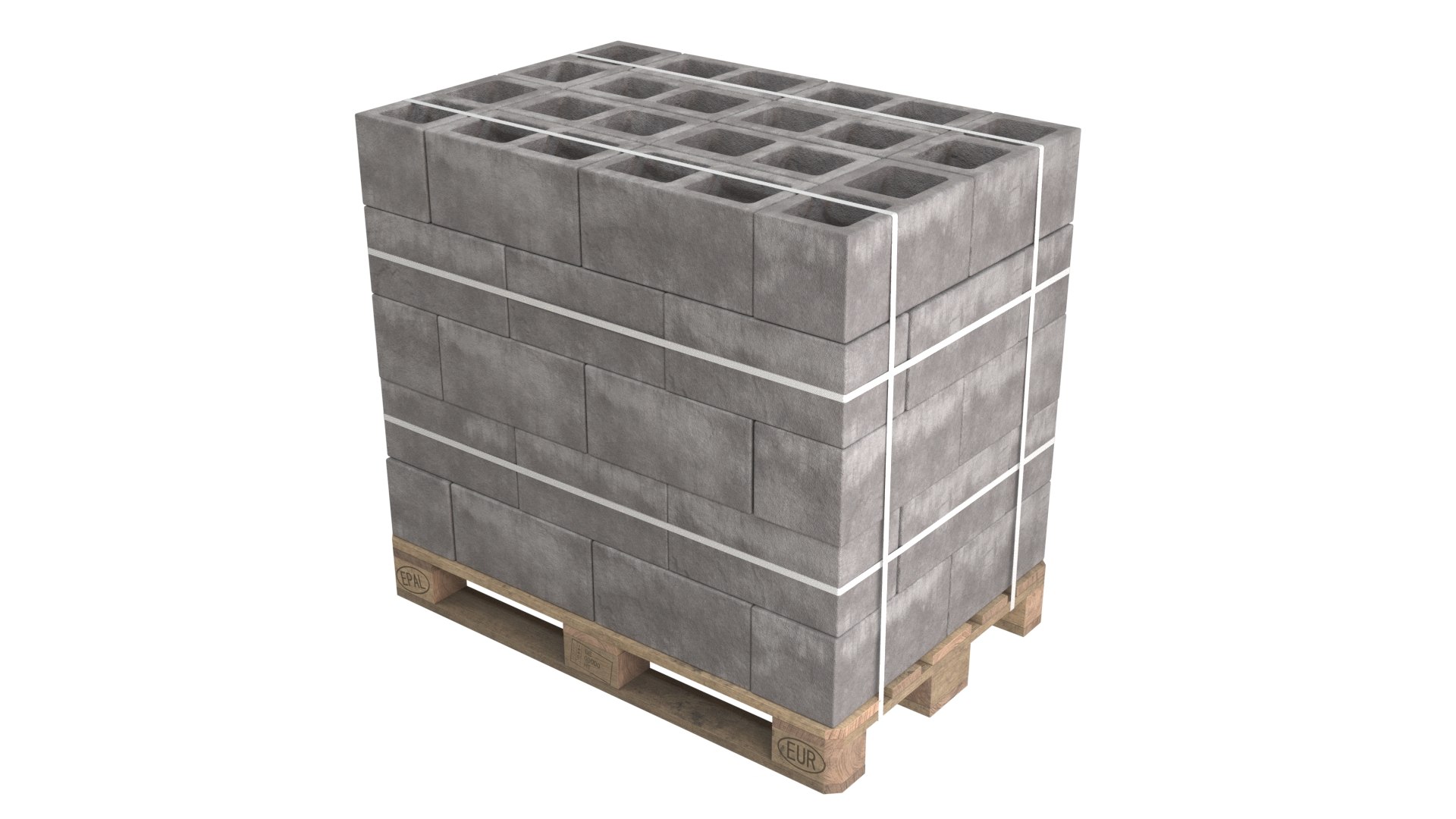 Hollow Cinder Block And Wooden Pallet 3D Model - TurboSquid 1982758