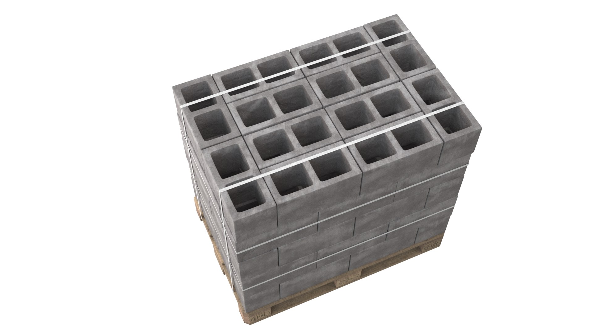 Hollow Cinder Block And Wooden Pallet 3D Model - TurboSquid 1982758