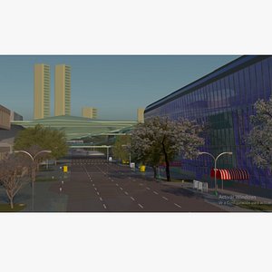 Urban main street 3D model