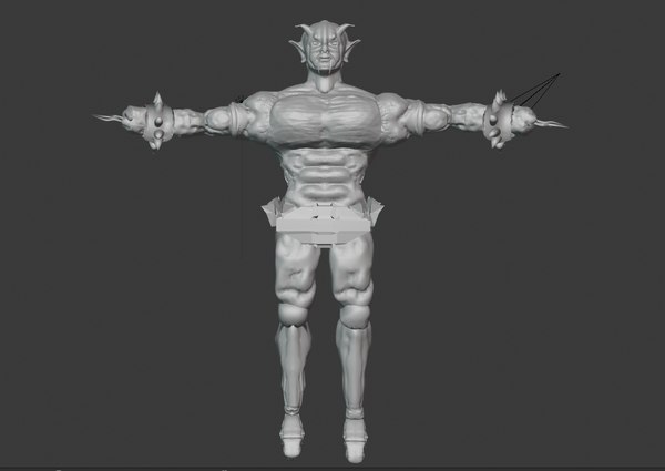 3D character rigged model