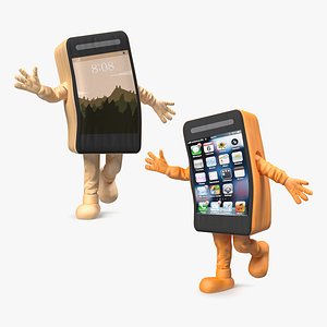 3D Rigged Cell Phone Mascot Costumes Collection