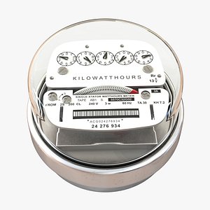 3d model analog electricity meter