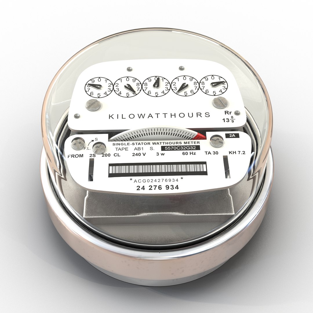Analog Electricity Meter 3D model preview