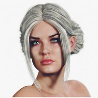 Naked Fitness Blonde Woman with Tied Hair