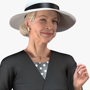 old lady wearing casual 3D