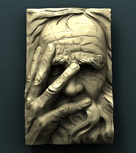 3D STL Model "WISE MAN" Relief for CNC Router Aspire Artcam