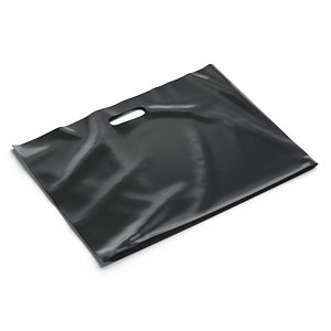 3D Black Wide Die-cut Plastic Bag - handle packet