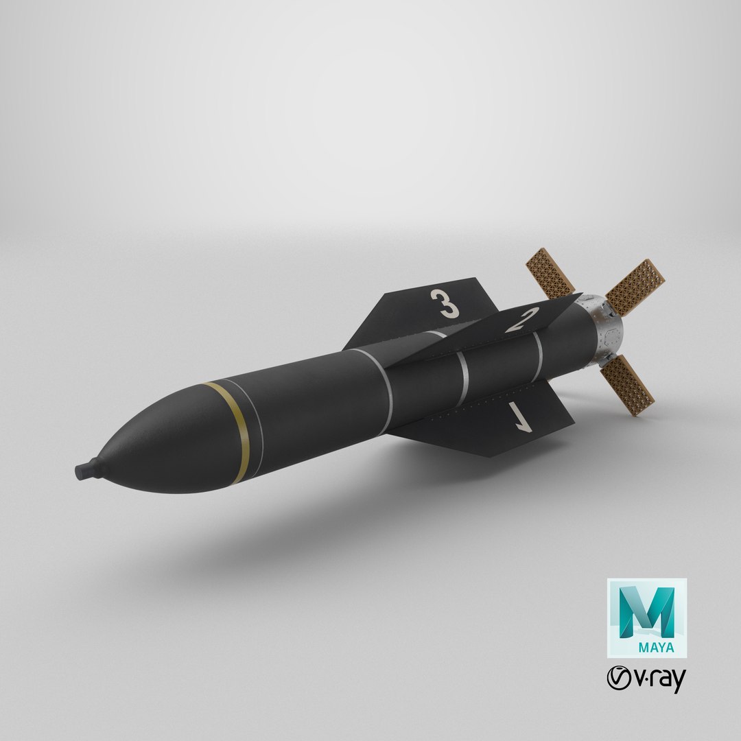3D GBU-57 MOP Guided Bomb Unit Black Flight Test Edition PBR https://p.turbosquid.com/ts-thumb/tG/SRjnew/1a/stemcell_maya_vray_render/png/1790624279/1920x1080/fit_q87/c9e69831f5c0fcc7ed3a17be9d6b752474bc92bd/stemcell_maya_vray_render.jpg