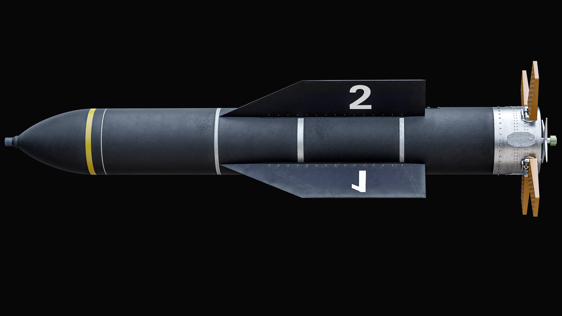 3D GBU-57 MOP Guided Bomb Unit Black Flight Test Edition PBR https://p.turbosquid.com/ts-thumb/tG/SRjnew/MZ/r_scrgbu57_013a/png/1790410594/1920x1080/fit_q87/3f3540c65eb03216e0fcb23fcb23e08a4cfe3e58/r_scrgbu57_013a.jpg