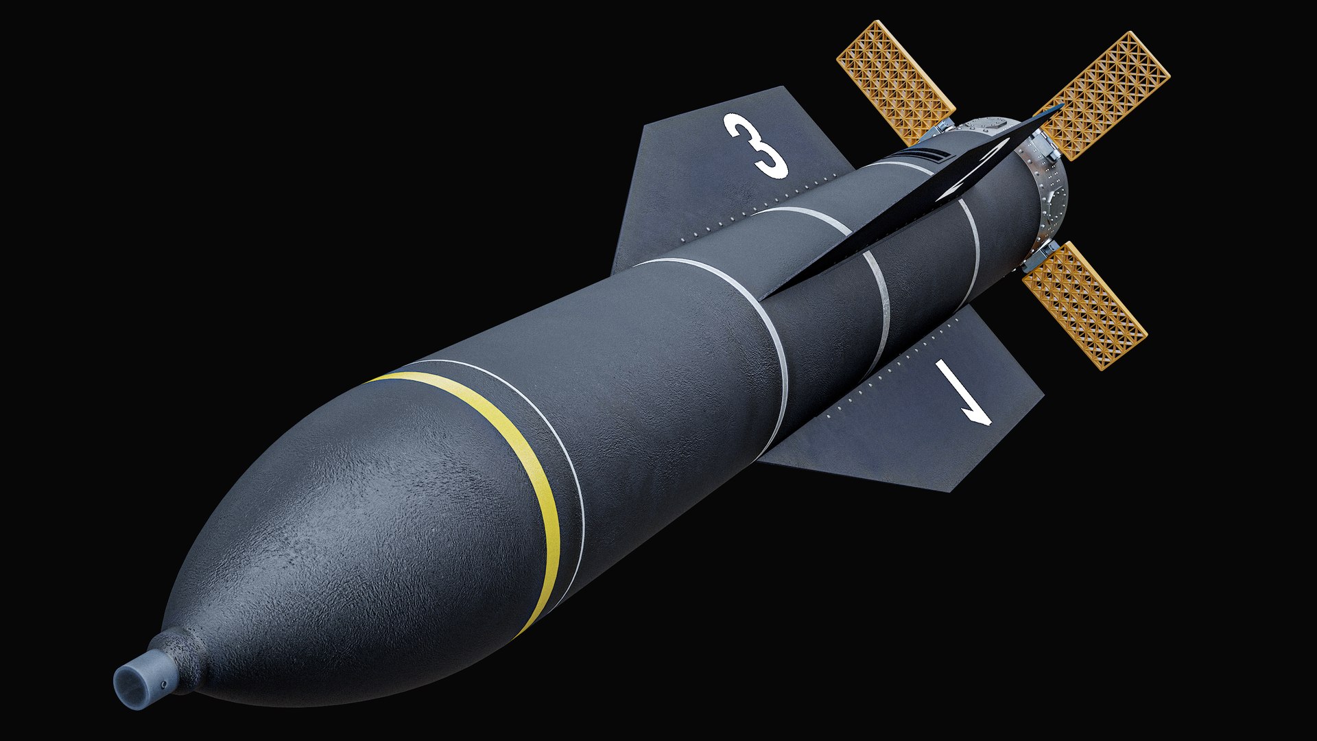 3D GBU-57 MOP Guided Bomb Unit Black Flight Test Edition PBR https://p.turbosquid.com/ts-thumb/tG/SRjnew/PX/r_scrgbu57_003a/png/1790410589/1920x1080/fit_q87/38ab4972184f03ab54114f4d291b2cea7b5987ac/r_scrgbu57_003a.jpg
