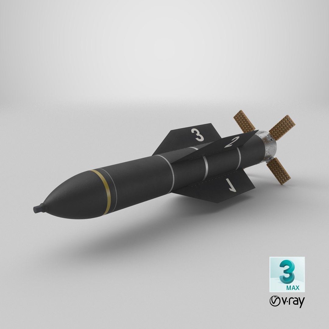 3D GBU-57 MOP Guided Bomb Unit Black Flight Test Edition PBR https://p.turbosquid.com/ts-thumb/tG/SRjnew/Zy/stemcell_max_vray_render/png/1790624284/1920x1080/fit_q87/35069c1d677f0eb2872eaf547a9e39815545f1a6/stemcell_max_vray_render.jpg