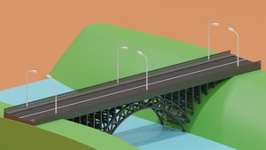 3D Cartoon Steel Bridge