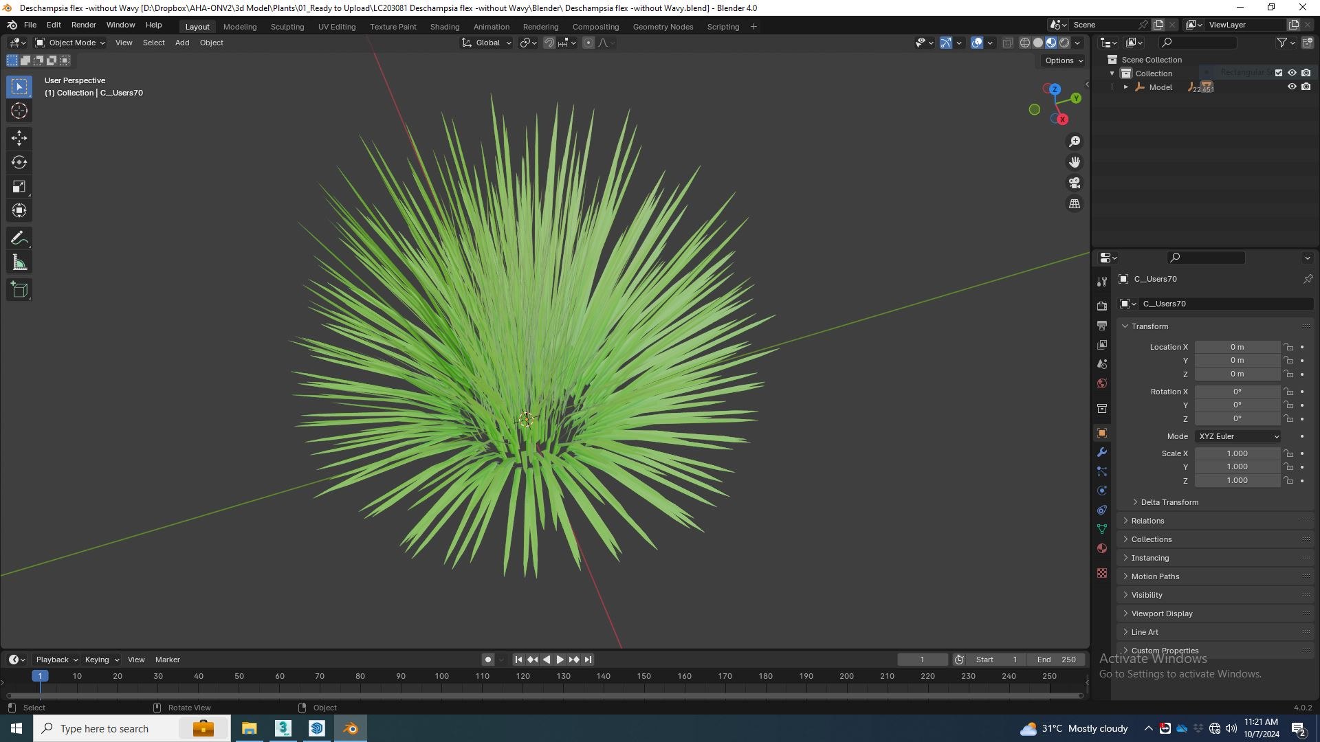 Deschampsia flex -without Wavy 3D model https://p.turbosquid.com/ts-thumb/tG/UI9CdV/zA/deschampsiaflexwithoutwavyblenderview/jpg/1729401743/1920x1080/fit_q87/eee44b2275e1f6d01266b55a0552458bece8de5a/deschampsiaflexwithoutwavyblenderview.jpg