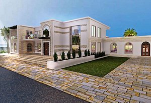 modern islamic villa autocad drawings model