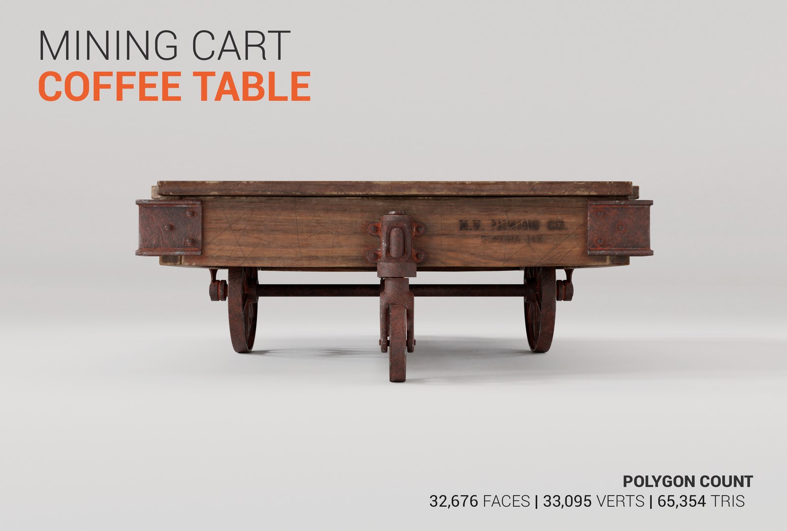 Mining Cart Coffee Table 3D Model - TurboSquid 1392264