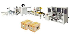 Automatic Carton Sealing  Packaging Line - High-Speed Fully Automated Box Sealer 3D CAD Model