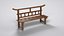 Japanese Wooden Bench Pack - 4 Game-Ready Benches with Bamboo