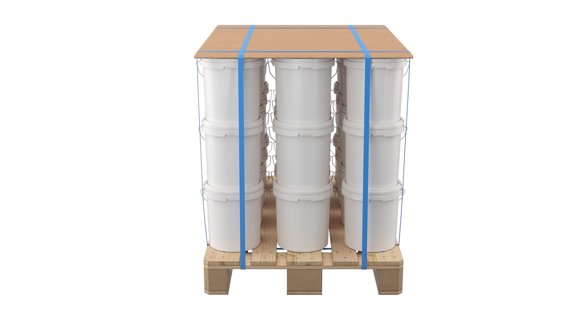 Pallet With Buckets Model - TurboSquid 2040756