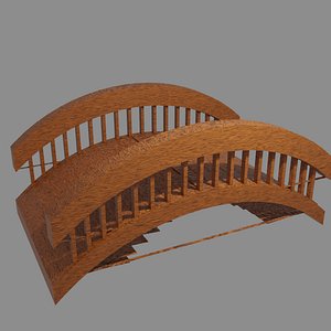 3D pequena ponte de madeira