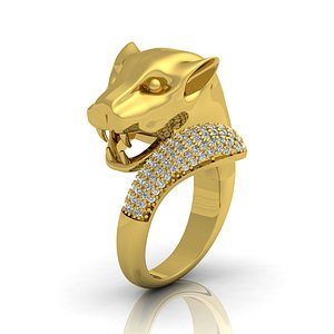Lion Head Diamond RIng