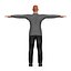 Uomo bianco calvo in maschera Low-Poly