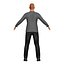 Uomo bianco calvo in maschera Low-Poly