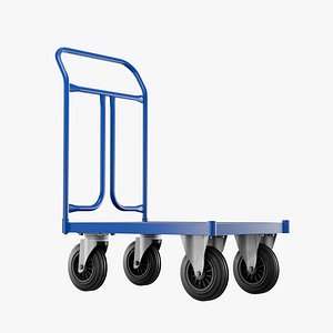 Platform Cart Industrial Warehouse Trolley with Swivel Casters