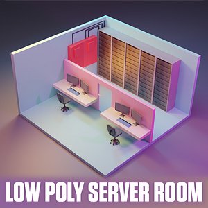 3D Low Poly Server Room