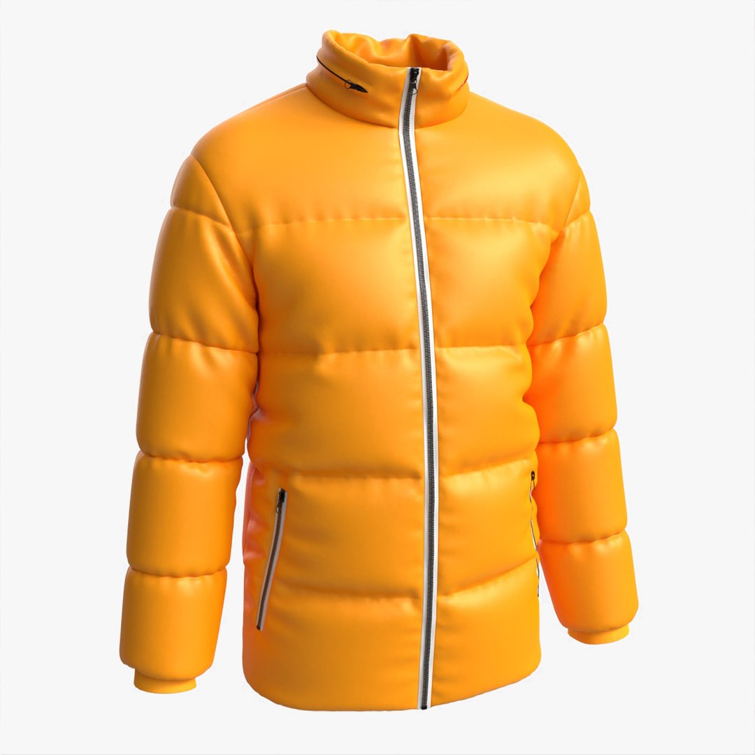 Quilted Jacket For Men Mockup Yellow 3D Model - TurboSquid 2073849
