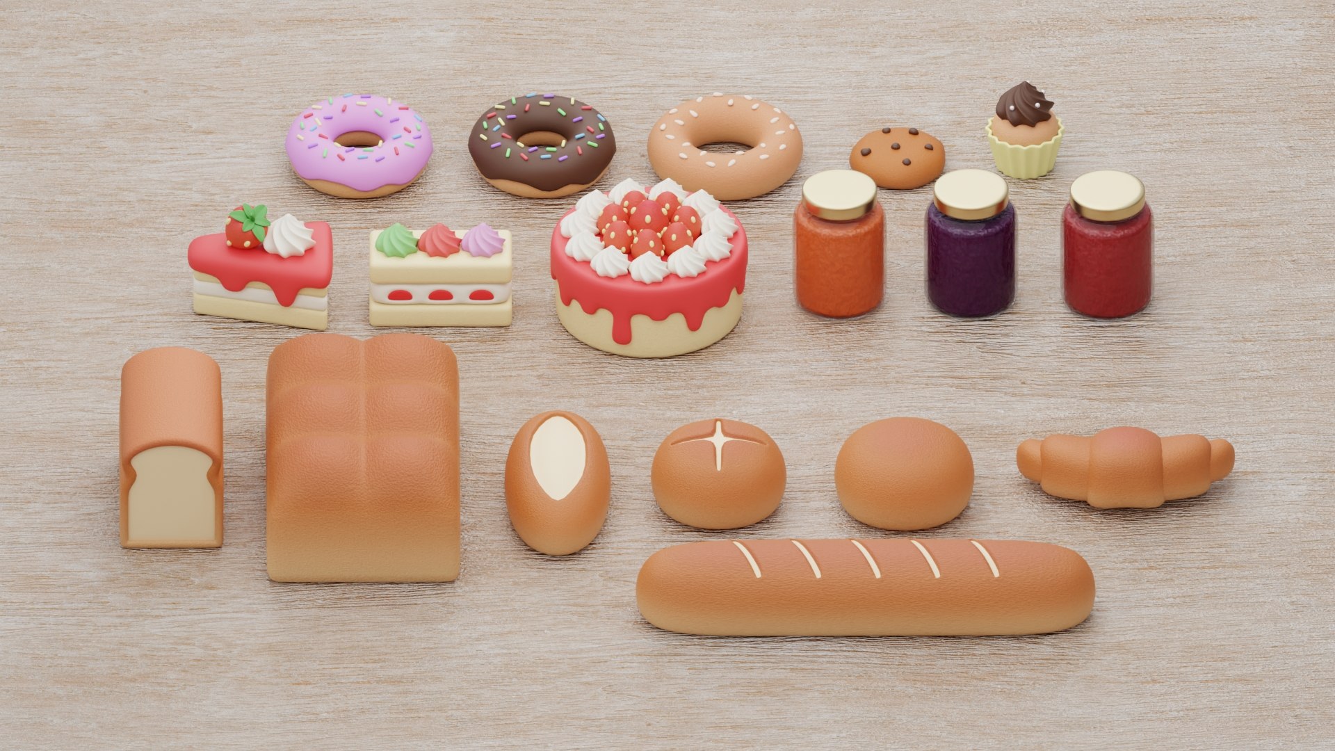 3D Bakery Collection https://p.turbosquid.com/ts-thumb/tH/3xDENU/Kg/z09/jpg/1722350982/1920x1080/fit_q87/fbc4d9342a8500cd4cf0d582c34743adbf0f681b/z09.jpg