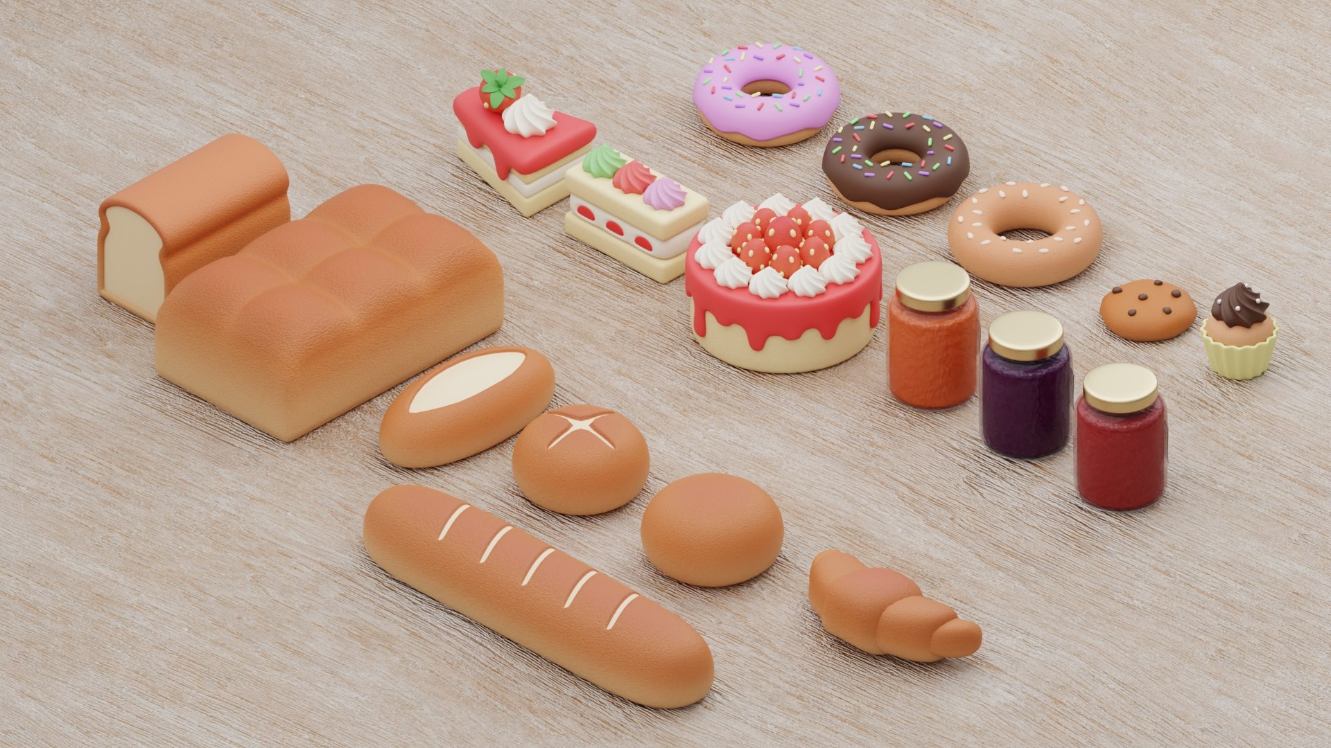 3D Bakery Collection https://p.turbosquid.com/ts-thumb/tH/3xDENU/hT/z08/jpg/1722350981/1920x1080/fit_q87/43d96199cf9b0e844ce0a698c87b0433efe70e2a/z08.jpg