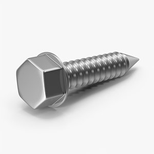 3D model Silver Hex Head Screw