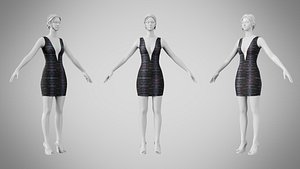 Dress 34 Electric Static Stripe