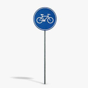 3D model Bike Road Sign