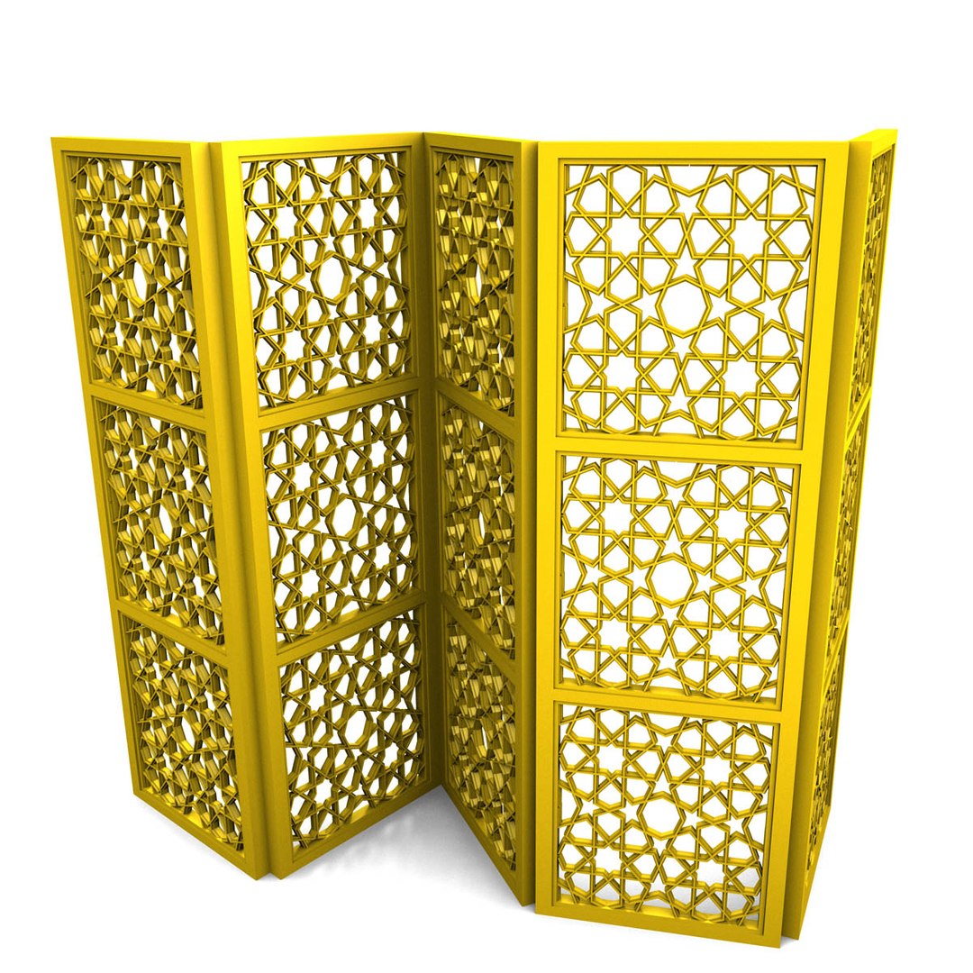 3d Islamic Folding Screen Model