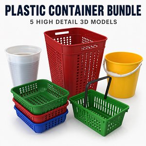 Realistic Plastic Food and Beverage Container Bundle