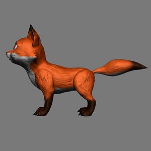 3D fox animal beast model