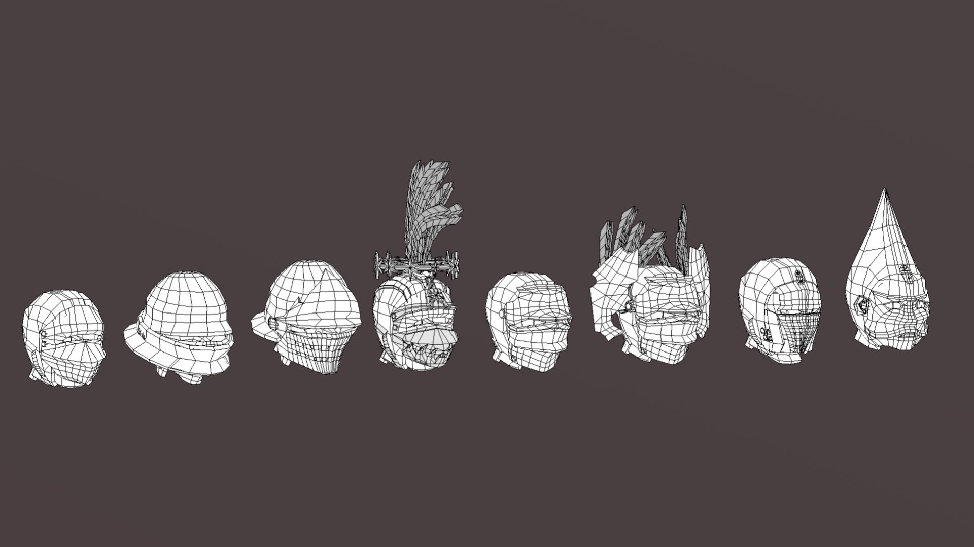 3D Knight Helmets - LowPoly - TurboSquid 2277863