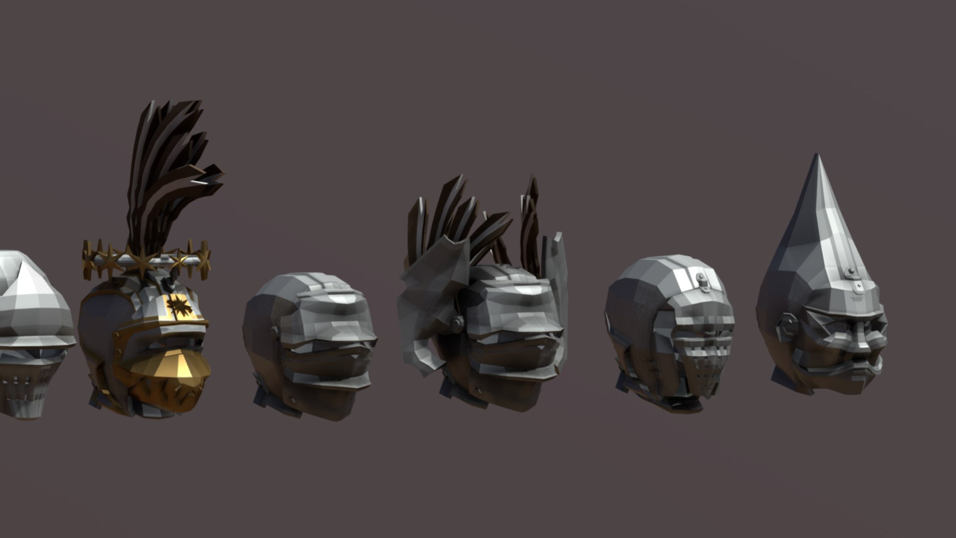 3D Knight Helmets - LowPoly - TurboSquid 2277863