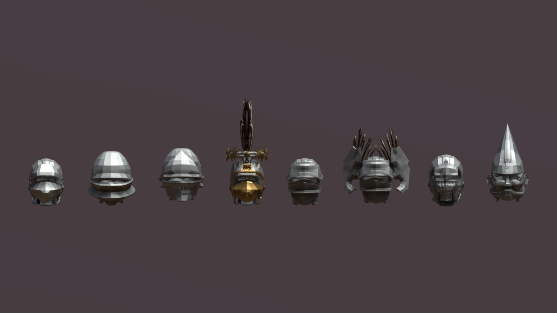3D Knight Helmets - LowPoly - TurboSquid 2277863