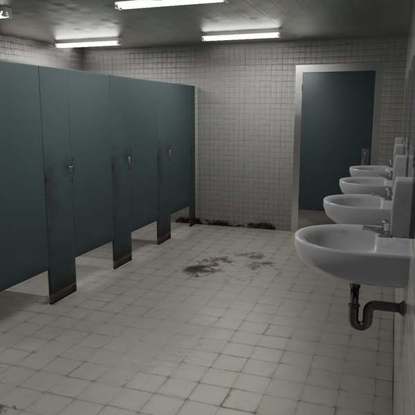 Dirty restroom bathroom model - TurboSquid 1622820