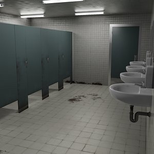 Low Poly Dirty Restroom Pack