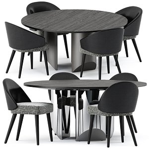 Lawson Dining Chair and Wedge Round Table