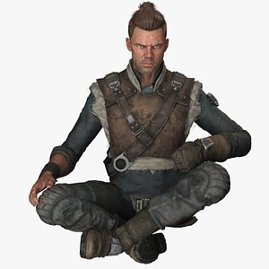 3D Realistic survival man scifi model
