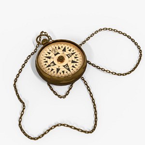 3D Compass Victorian Low-poly 3D model