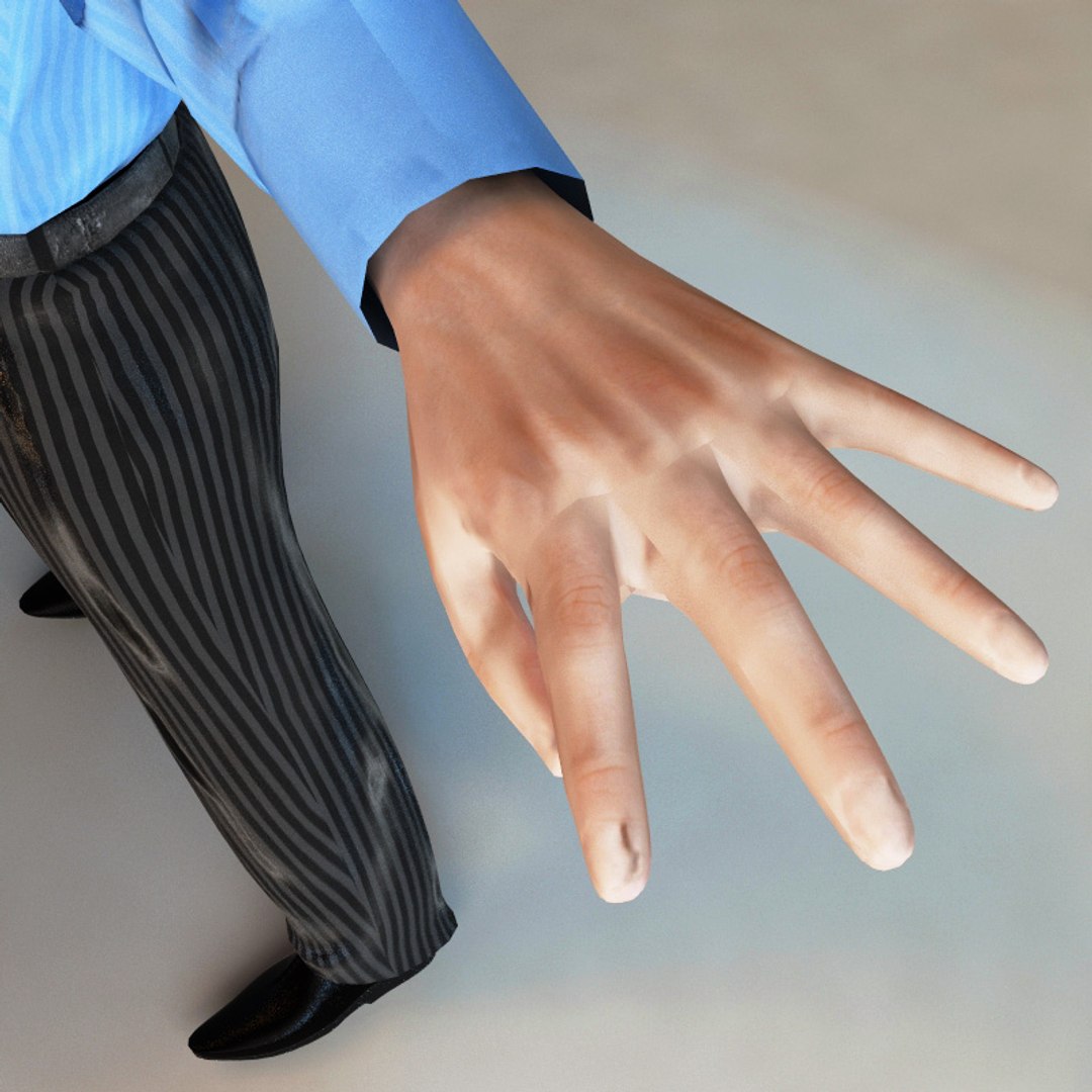 3d office worker rigged biped model