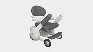Tech Wheelchair B01 White Gray - Disability Character Design 3D model